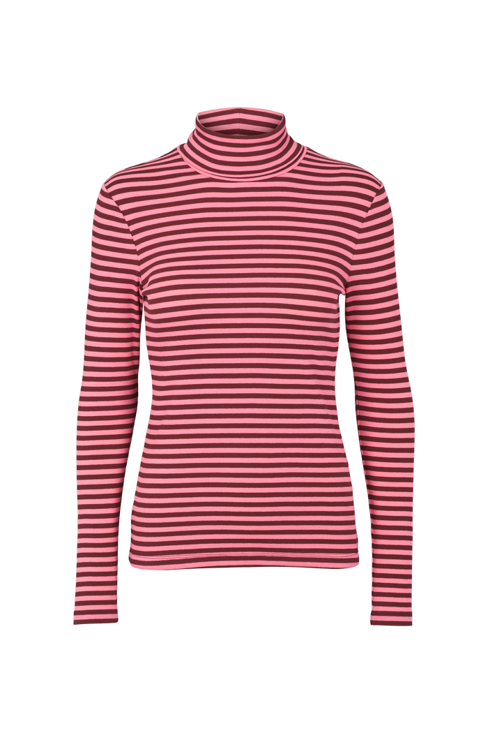 Basic Apparel Ludmilla High-neck T-shirts 796 Bubble gum/Bordeaux Truffle